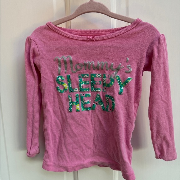Carter’s 2T Pink & Green Mommy’s Sleepy Head Girls Long Sleeve Pajama Top - Picture 1 of 5